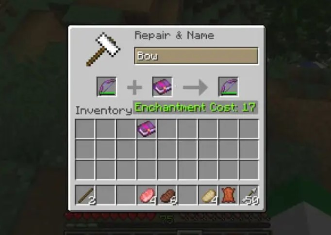 how to repair a bow in minecraft